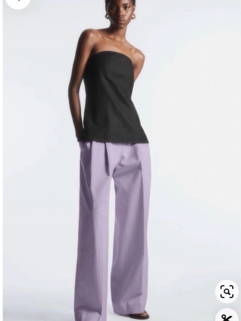 COS RELAXED TAILORED WIDE-LEG TROUSERS LILAC Sz 6